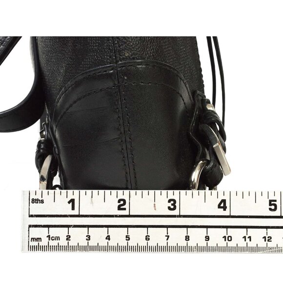 Michael Kors Fallon MK Signature Black Jacquard Leather Messenger Bag - Picture 13 of 15